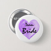 Team Bride Abstracte Paint Love Paarse Button (Voorkant /achterkant)