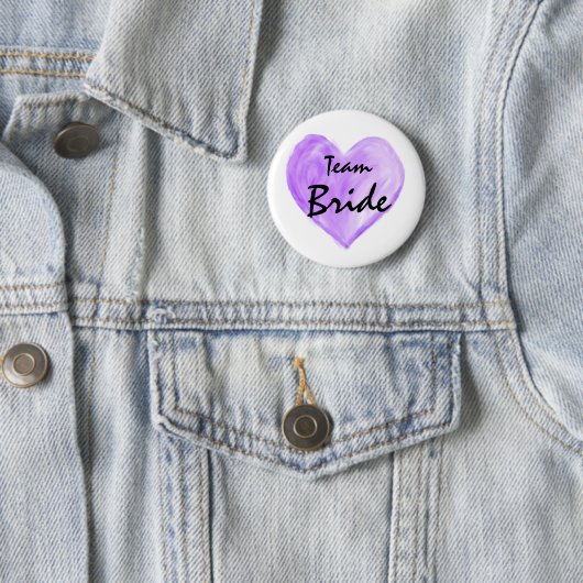 Team Bride Abstracte Paint Love Paarse Button (In situ)
