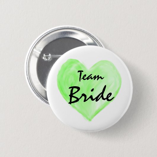 Team Bride Abstracte Verf de Groene Button van de (Voorkant /achterkant)