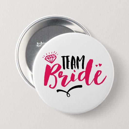 Team Bride Bachelorette Party Typografie Button (Voorkant /achterkant)
