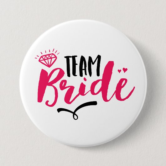 Team Bride Bachelorette Party Typografie Button (Voorkant)