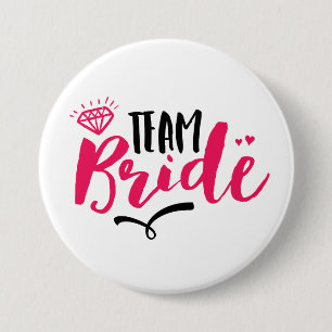 Team Bride Bachelorette Party Typografie Button