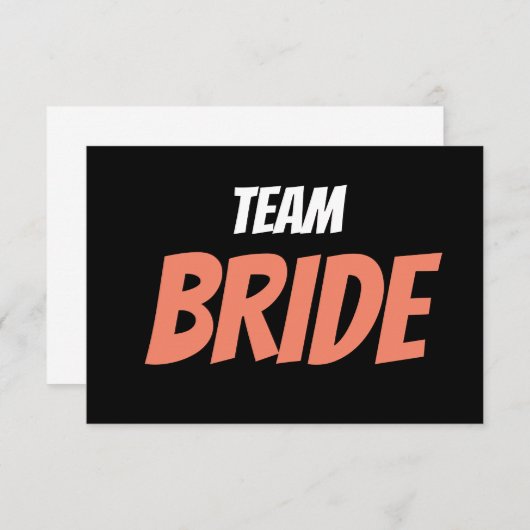 Team Bride Bedankkaart (Voorkant / Achterkant)