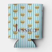 Team Bride Blauwgroen & Gold Bridal Party Bridesma Blikjeskoeler (Voorkant)