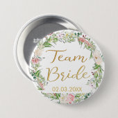 TEAM BRIDE! Blumen Kranz Button (Voorkant /achterkant)