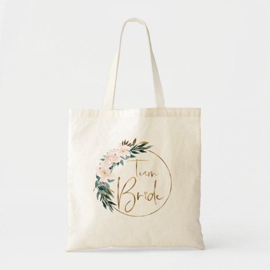 Team Bride Blumen Kranz Tote Bag (Voorkant)