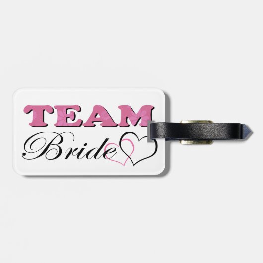Team Bride - Bord Roze Bagagelabel (Achterkant horizontaal)