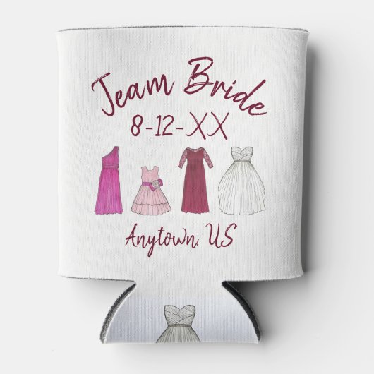 TEAM BRIDE Bridal Party Bridesmaid Flowergirl Blikjeskoeler (Voorkant)