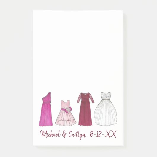 TEAM BRIDE Bridal Party Bridesmaid Flowergirl Post-it® Notes (Voorkant)