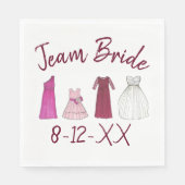 TEAM BRIDE Bridal Party Bridesmaid Flowergirl Servet (Voorkant)