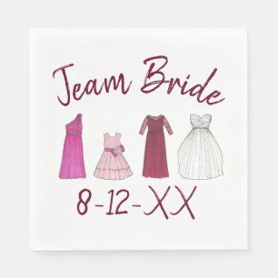 TEAM BRIDE Bridal Party Bridesmaid Flowergirl Servet