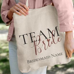 Team Bride   Bridesmaid   Weddenschap Tote Bag
