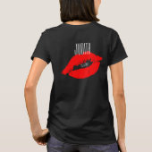 Team Bride Bridesmaids Naam Rode Lips Kisses T-shirt (Achterkant)