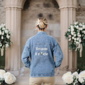 Team Bride - Bruids Party Wit Glittery Look Roos Denim Jacket