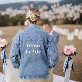 Team Bride - Bruids Party Wit Glittery Look Roos Denim Jacket