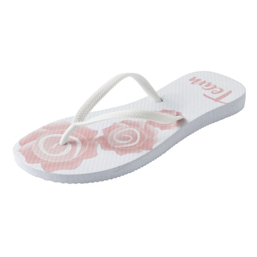 Team Bride bruiloft Roos Teenslippers (Schuin)