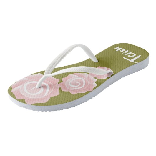 Team Bride bruiloft Roos Teenslippers (Schuin)