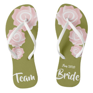 Team Bride bruiloft Roos Teenslippers