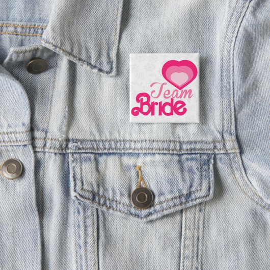 TEAM BRIDE, bruiloft Vierkante Button 5,1 Cm (In situ)