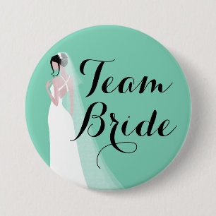 Team Bride Brunette Bride Ronde Button 7,6 Cm