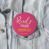 Team Bride Button. Hot-roze Cupid-pijl, hart Ronde Button 4,0 Cm (In situ)