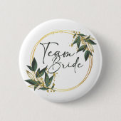 Team Bride Button met gouden inscriptie (Voorkant)