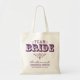 "TEAM BRIDE" - Canvas tas van een gepersonaliseerd