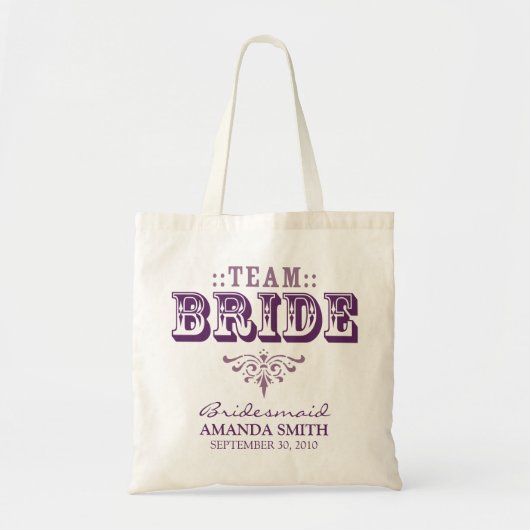 "TEAM BRIDE" - Canvas tas van een gepersonaliseerd (Voorkant)