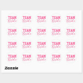 Team Bride Classy Pink Script Ronde Sticker (Vel)