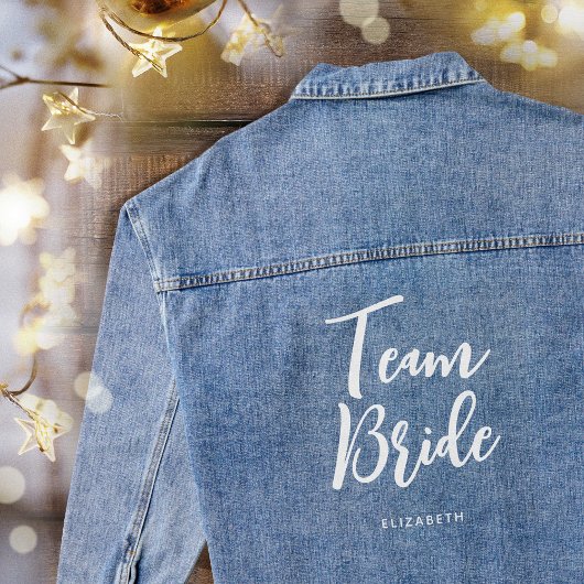 Team Bride Custom Naam Wedding Denim Jacket