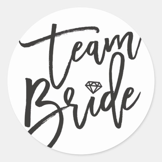 Team Bride Diamond Bridal Party Stylish Wedding Ronde Sticker (Voorkant)