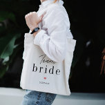 Team Bride Editable Color Bridal Party Canvas tas<br><div class="desc">Dit prachtige ontwerp kan worden aangepast aan uw favoriete kleurencombinaties. Het is een geweldig cadeau! Vind stijlvolle kantoorbenodigdheden en geschenken in onze winkel: www.berryberrysweet.com.</div>