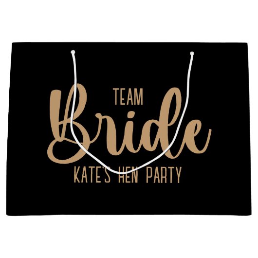 Team Bride Elegant Bachelorette Groot Cadeauzakje (Voorkant)