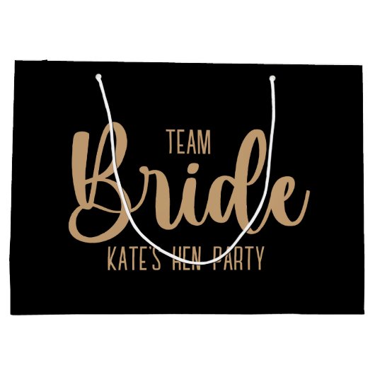 Team Bride Elegant Bachelorette Groot Cadeauzakje (Achterkant)