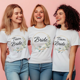 Team Bride - Elegant Bloemontwerp T-shirt