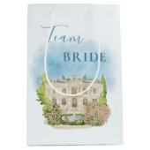 Team Bride Elegant Locatie Bloemen Fontein blauw Medium Cadeauzakje (Voorkant)