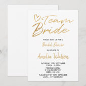 Team Bride Faux vrijgezellenfeest nodigt uit Kaart (Voorkant / Achterkant)