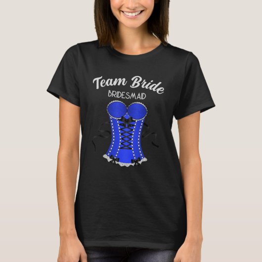 Team Bride Flirty Blue Corset T-shirt (Voorkant)