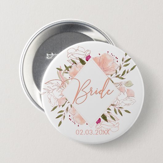 TEAM BRIDE FLORAL BUTTON (Voorkant /achterkant)