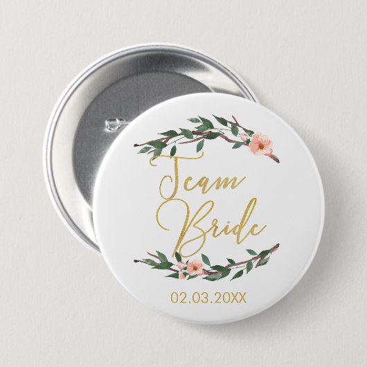 TEAM BRIDE FLORAL BUTTON (Voorkant /achterkant)