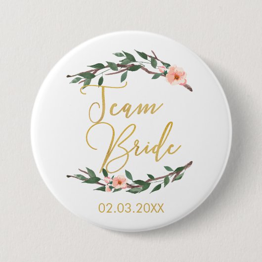 TEAM BRIDE FLORAL BUTTON (Voorkant)