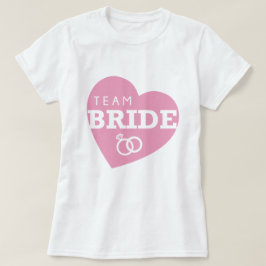 Team Bride Gepersonaliseerde Party Roze Hart Topje T-shirt