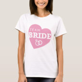 Team Bride Gepersonaliseerde Party Roze Hart Topje T-shirt (Voorkant)