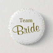 Team Bride Gold Confetti Ronde Button 5,7 Cm (Voorkant)