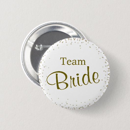 Team Bride Gold Confetti Ronde Button 5,7 Cm (Voorkant /achterkant)