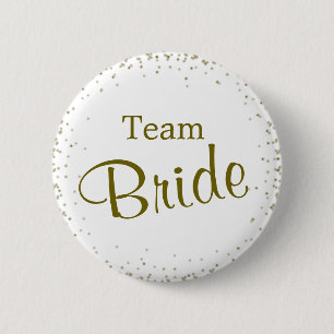 Team Bride Gold Confetti Ronde Button 5,7 Cm