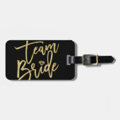 Team Bride Gold Diamond Bridal Party Bagagelabel (Voorkant horizontaal)