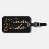 Team Bride - Gold faux foil bagagelabel (Voorkant horizontaal)
