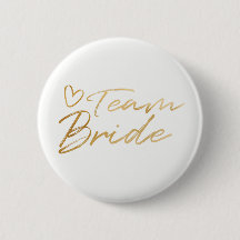 Team Bride - Gold faux folieknop