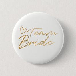 Team Bride - Gold faux folieknop Ronde Button 5,7 Cm